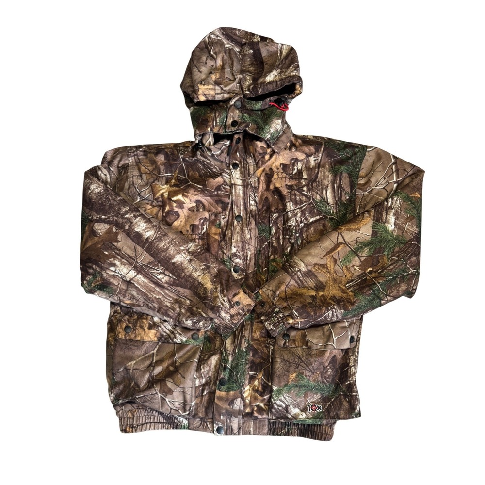 10X Realtree Xtra Camo Hunting Jacket Mens Large Removable Hood Insulated Parka